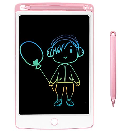 NOBES Tableta de Escritura LCD 8.5 Inch Colorida, LCD Tablero de Dibujo Gráfica Pizarra Magica de Mensaje Memo Pad Electrónico con Lápiz Regalos para Niños,Clase,Oficina,Casa,Cocina (Rosa)