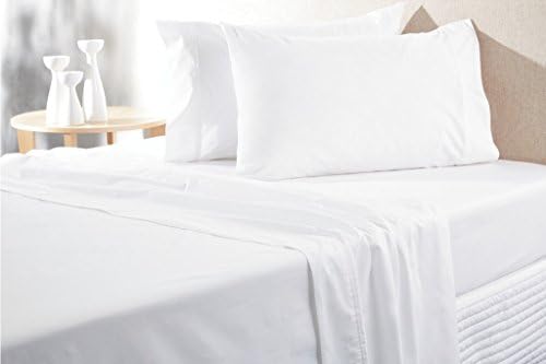 300 TC 100% Egyptian Cotton 1 Piece Fitted Sheet, White Solid Pattern Queen Size-8 inch Deep Pocket (Sunshine Cotton)