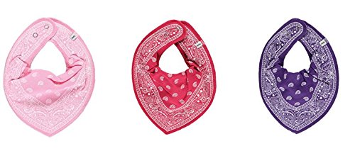 Pippi 3er Set Baby Dreieckstuch Halstuch Lätzchen PAISLEY ROSA PINK LILA