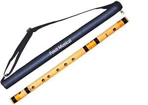 Foxit Flutes B Natural Base Bamboo Flute Size 20 inch With Carry Bag