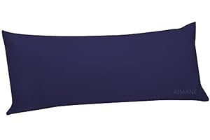 AIMANE® Long Bolster Pillowcase Cover - Body Pillow Neck Support - Orthopaedic Bolster Pillowcase Cover Nursing Pregnancy Support Long Pillowcases (Double 4.6FT, Navy)