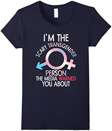 Funny Im The Scary Transgender Person T-shirt Bi Gay Pride Female XL Navy