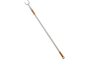 Longgouk Closet Hook Pole, the Newly Upgraded 1.6 Meters (63in) Closet Hook, Telescopic Clothes Hook Steel Clothes Pole, Suitable for Wardrobe, Clothes Line, Hanger, Hanger Pole (Brown)