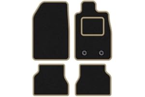 RMSONE GENUINE FULLY TAILORED BLACK CARPET CAR MATS MOKKA 2012> (BEIGE TRIM)