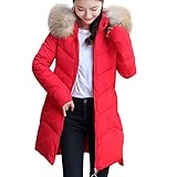 iHENGH Vorweihnachtliche Karnevalsaktion Damen Herbst Winter Bequem Mantel Lässig Mode Jacke Frauen Winter Warmer Kunstpelz Mantel mit Kapuze starker Warmer dünner Langer Jacken Mantel
