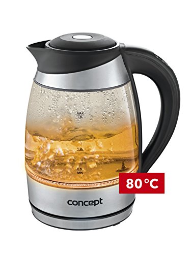 Concept hausgerate rk4060 Glas Wasserkocher, Herausnehmbarer Anti-Kalk-Filter, 1,8 L mit Temperatureinstellung, 2200 W, edelstahl / glas - 4