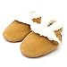 Soft suede baby slippers for boys or girls by Dotty Fish with Suede Soles. Tan - 6-12 months