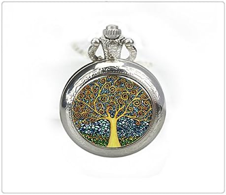 Personalized Handmade Antique Bronze / Silver Photo tree Pocket Watch Pendant / Charm