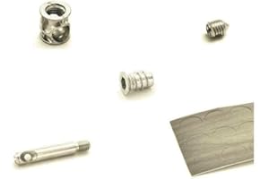 PERIN KIT 50 PEZZI - Ferramenta GIUNZIONE Mobili - Barilotto 14MM + Grano M8 + Tirante + Coprivite (Coprivite Bianco)