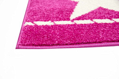 Kinderteppich Spielteppich Kinderzimmer Teppich Sternteppich Konturenschnitt Pink Creme Größe 80×150 cm - 7