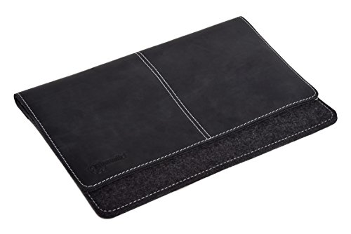 ALMWILD Apple Macbook Pro 13 H  lle  Tasche  Touch Bar  Touch ID   Macbook 12  Mod 2017   Aus echtem Rinds- Leder und 100  Woll- Filz  Case in Schiefe