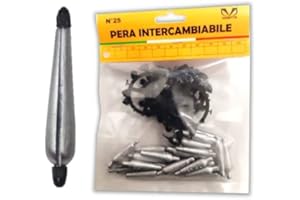 M2 FISHING 5/25x Piombo Pera SILURO Intercambiabile con Gommini Passa Filo/BLOCCA Filo OLIVETTA SILURO Grigio