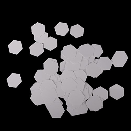 MagiDeal 100 Stück Hexagon Englisch Papier Stückung Steppvorlagen Schablonen – Weiß, 26mm - 5