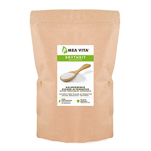 Eritritol MeaVita, edulcorante sin calorías, paquete de 1 (1x 1000 g) en la bolsa