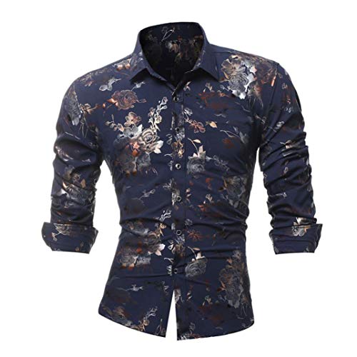Preisvergleich Produktbild JUSTSELL New Arrivial Herren Persönlichkeits-Druck Tops Rundhalsausschnitt Bluse Button-Down Oberteile Langarmshirts Oberteile Hemdbluse Casual T Shirt