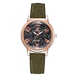 IG Invictus Luxus Temperament Lady Irregular Spiegel Leder Belt Analog Quartz Uhr RINNAGY Ms. Irregular Mirror Belt Watch Analoge Uhr Grüne