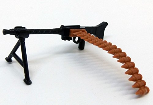 Modbrix 7625 – 10 x Maschinengewehr mit Patronengurt und Standfuß,Custom Waffen Set für Lego Figuren - 3