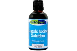 BOB'S BEST Lugol's Iodine Solution - 15% - 50ml - Essential Mineral Supplement & Topical Antiseptic, High Strength Formula, Alcohol Free, No Additives, Vegan & GMO Free