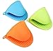 Produktbild UChic 4 STÜCKE Silikon Handschuhe Ofen wärmeisolierte Finger Handschuhe Kochen Mikrowelle rutschfeste Greifer Topflappen (Farbe nach dem Zufallsprinzip)