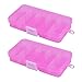 Produktbild sourcingmap® 2Stk Kunststoff 10 Fächer Schmuck Ohrringe Fisch Haken Aufbewahrungsboxen rosa