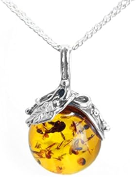 Bernstein Ketten-Anhänger in 925er Silber#606