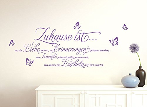 Grandora® W3058 Wandtattoo Zitat Zuhause ist… schwarz (BxH) 120 x 52 cm - 3