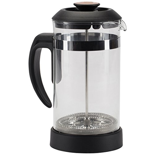 Trudeau Maison Cafetière à piston en verre borosilicaté, avec filtre en acier inoxydable, 1,0 l