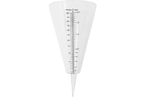 DIOVERDE Calayu Rain Gauge With Double Scale, Transparent Cone Rainfall Gauge Garden Outdoor Rain Measuring Cup