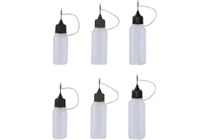 VZUHSW 6PCS Kleber-Applikator-Flaschen aus Kunststoff mit Nadelspitze ideal zum Befüllen Quetschen und Sprühen von Klebstoffen und Flüssigkeiten Leimflaschen für präzises Arbeiten (5ml, 10ml, 15ml)