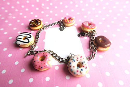 Donut Bracelet - donut charms, food jewelry, donut jewelry, miniature food, food bracelet, kawaii bracelet, birthday gift, gift