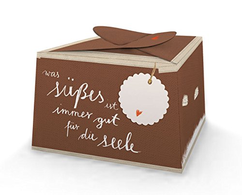 10 wunderschöne und lustige Kuchenboxen Schoko: was süßes ist immer gut für die seele für Kuchenstücke, Hochzeitstorte, Muffins, Cupcakes, mit Gastgeschenk befüllen für die Hochzeit, Deko Geschenkboxen, 150x117x100 mm