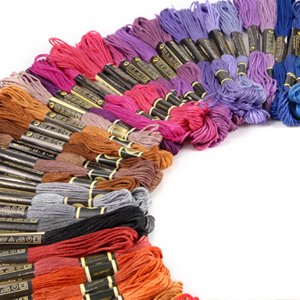 *Versand aus Deutschland*100 Docken Sticktwist Stickgarn 8m 6-fädig Multicolor farblich bunt Basteln - 3