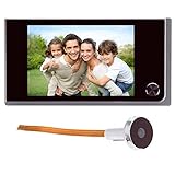 Sonnette numérique LCD 8,9 cm 120 degrés Judas électronique couleur infrarouge avec caméra infrarouge alimentée par 4 piles AAA (non fournies)