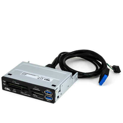 CSL - Cardreader Lector de Tarjetas All in One Super Speed 3 5    2 x USB 3 0   Panel multifunci  n en Negro   SD SDHC   Mini SDHC Micro SDHC USB   XD CF MD