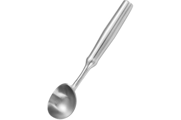 Cuillere a glace Professionnelle, Antiadhésive Antigel cuillère à glace, Un Design en Acier inoxydable intégré, Robuste et Facile à nettoyer pour Glaces, pâte à Biscuits, Sorbet, Amande, Fruits