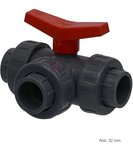 Vanne à Membrane PVC 32 Mm à Coller - PN10, Résiste Jusqu'à 60°C Et Produits Chimiques, Indicateur De Position, Pour Piscine Et Industrie - 6