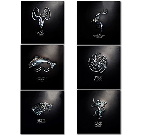 Tallenge - Game Of Thrones Collection - Set Of 6 Fridge Magnet Set - Sigils of House Stark, Baratheon,Tully, Targaryen, Greyjoy, Lannister - For Home & Office Decor (Size - 4 inches x 4 inches each) RS.499 (58.00% Off) - Amazon