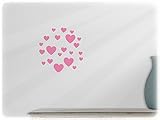 wallfactory - wall decal - 21 great Hearts (Hz2xs) in soft pink