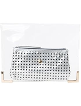 Zarapack , Damen Clutch transparent durchsichtig M