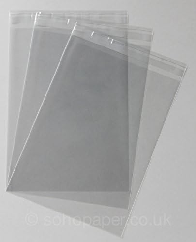 Pack of 100 Cellophane Greeting Card Display Bags 30 Micron Self Seal (165 x 230 - (A5))