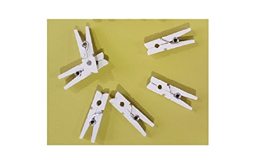100 PCS 25 mm Mini Holz Foto weiss Papier Peg Wäscheklammer Kleidung Pin Clip EMI Craft - 7