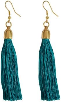 I Jewels Tribal Fringe Rope Tassel Earrings for Women (E2553Sb)