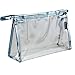 SNNplapla Transparent Plastic PVC Zipper Cosmetic Travel Toiletry Bag (Blue)