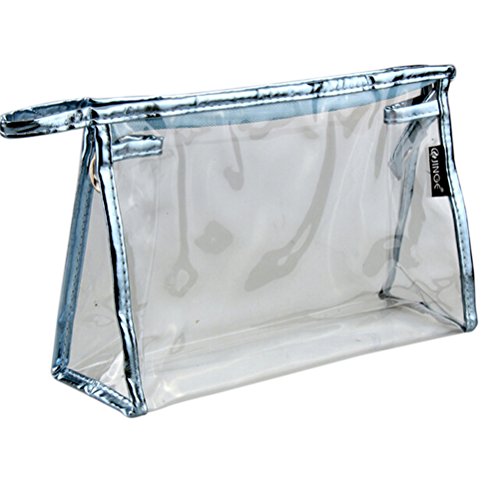 SNNplapla Transparent Plastic PVC Zipper Cosmetic Travel Toiletry Bag (Blue)