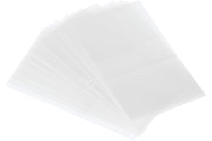 PATIKIL 50x30mm Perforado Retráctil Bandas, 400 Paquete PVC Calor Retráctil Envoltura Banda Ajuste Tapa Diámetro 1.1 a 1.18 Pulgadas para Frascos Latas, Trasparente