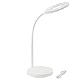 Desidiya Plastic Versatile LED Desk Lamp Adjustable Brightness USB Charging Port Eye-Friendly with Efficient and Stylish Illumination,White