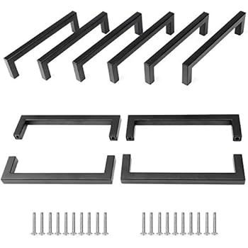 Qrity 10x schwarze Möbelgriffe Lochabstand 96mm Türgriffe