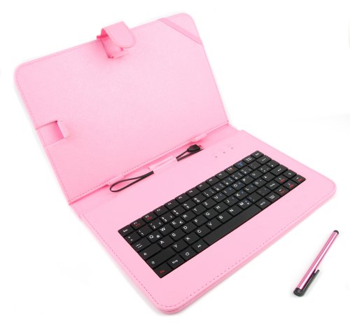 Rosa Deutsche Tablet-Tastatur und Premium-Schutzhülle für TREKSTOR Tablets (SurfTab duo W1 Volks-Tablet, SurfTab wintron, Xiron, Breeze und Ventos) - 2