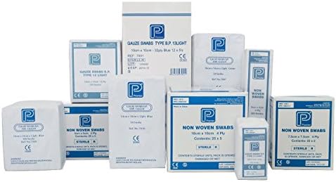 Premier Absorbent Cotton Gauze Swabs - Non-Sterile - Green - 12 Ply - 7.5 x 7.5cm