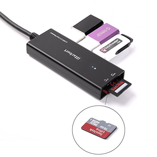 IHarbort® 3 Ports USB 3.0 Hub + SD / TF Cardreader Support für Windows-Computer und MAC (USB 3.0 hub+TF/SD, schwarz) - 3
